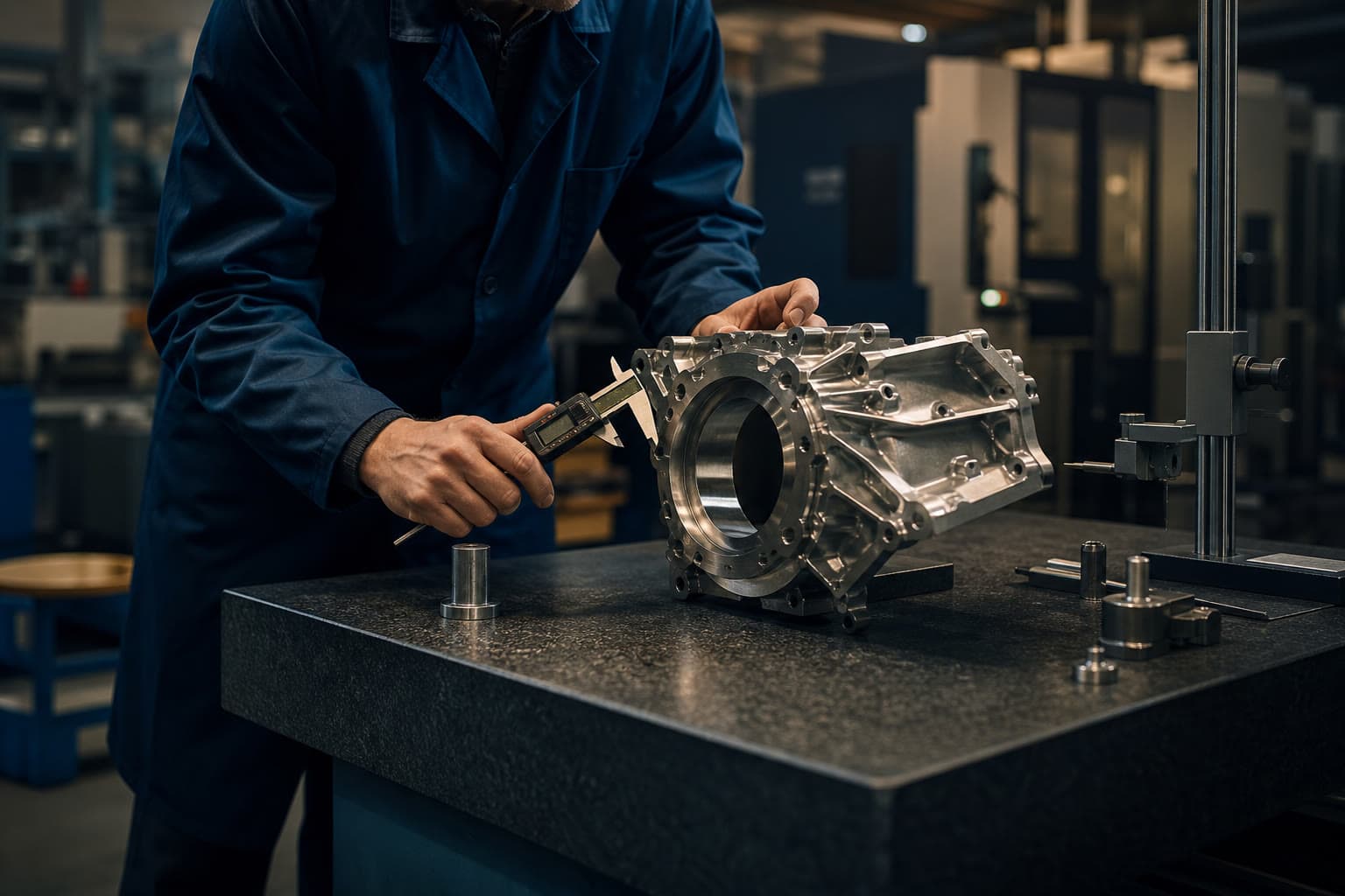 Quality inspection of a precision-machined aerospace component